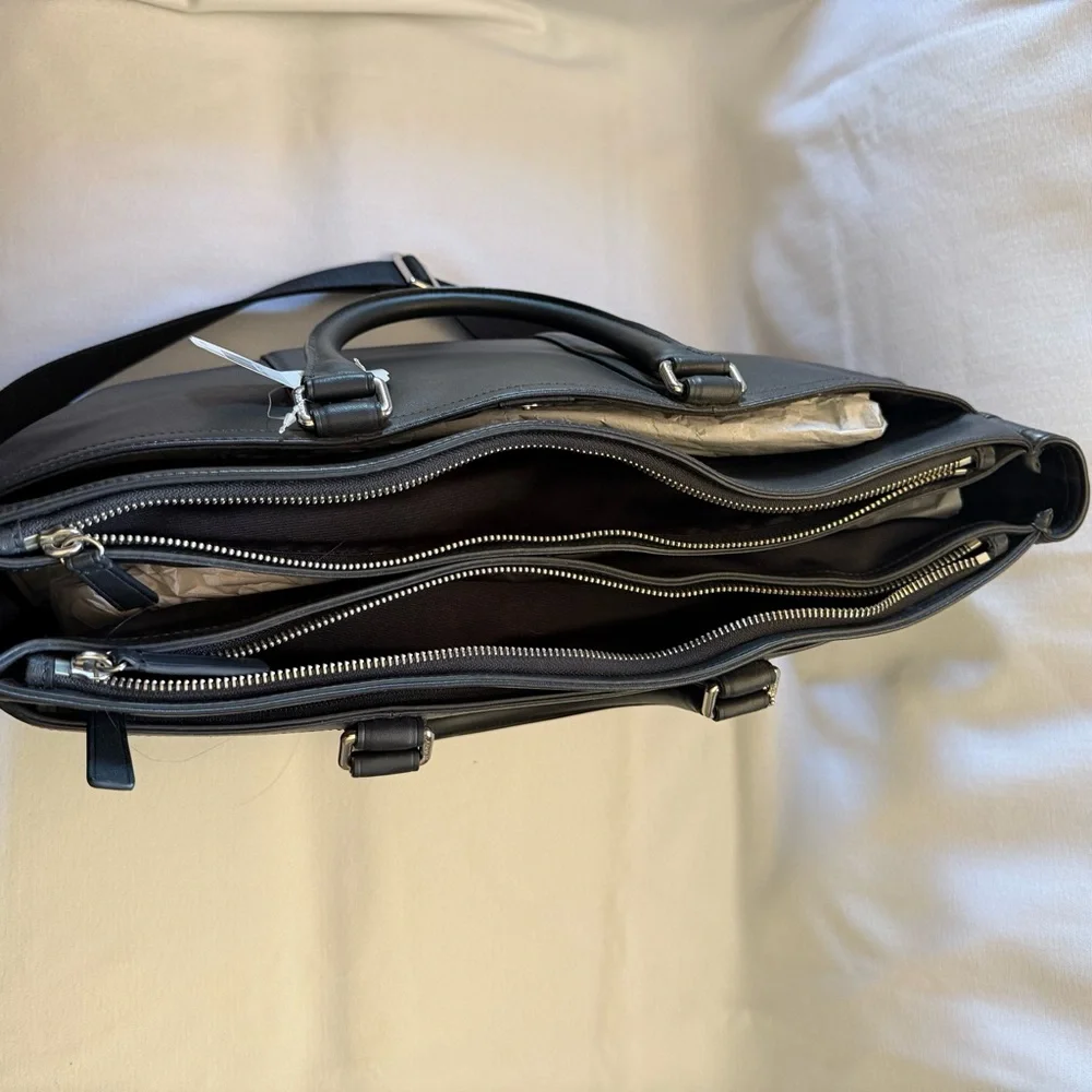 Black Coach Metropolitan Leather Tote f71718 Unisex